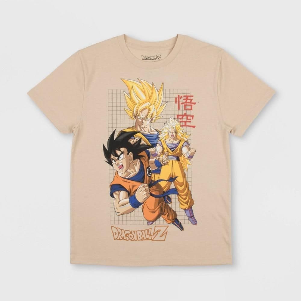 #5466 Large Boys' Dragon Ball Z Short Sleeve Graphic T-Shirt - Gray - Default