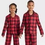 #5770 XL Kids' Buffalo Check Microfleece Holiday Matching Family Pajama Pants - Wondershop Red - Default