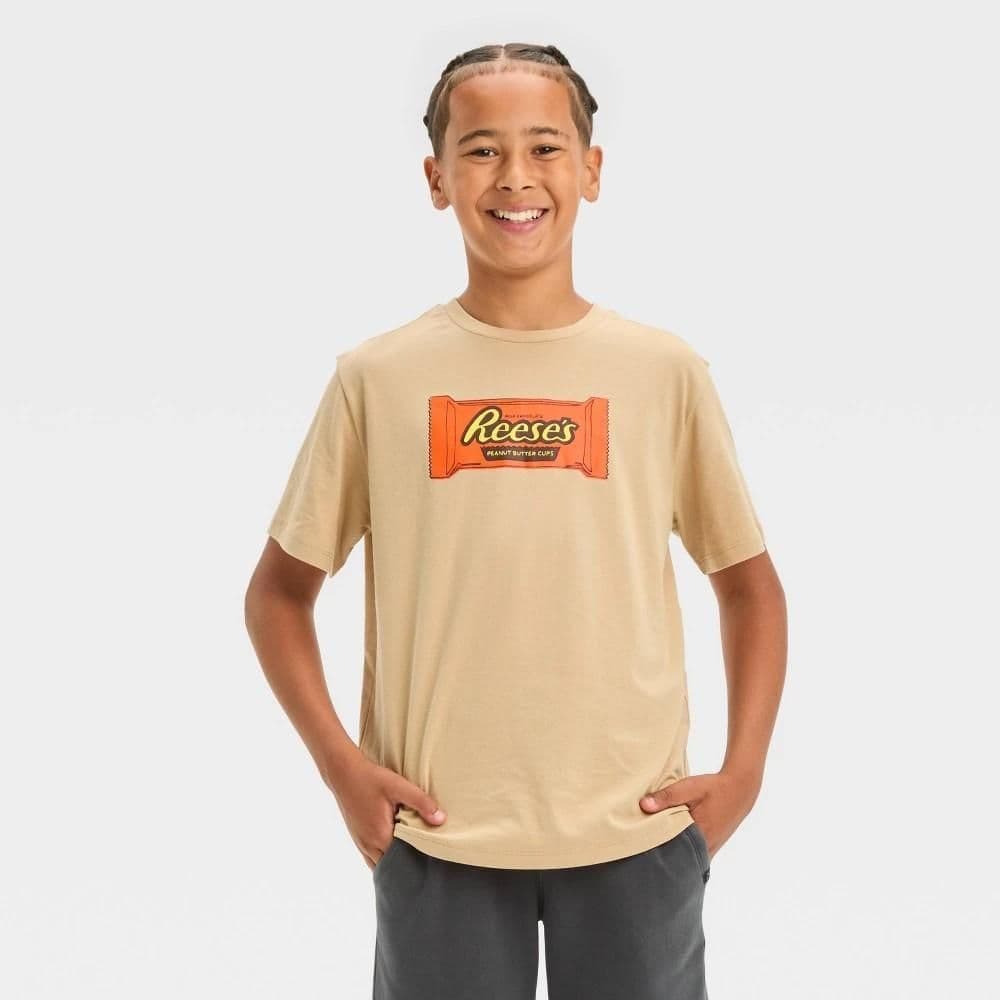 #5499 Large Boys' Short Sleeve Reese's Graphic T-Shirt - art class Tan - Default