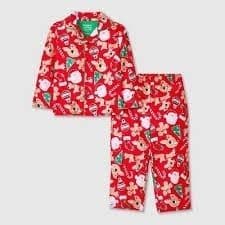 #0494 5T Toddler 2pc Rudolph The Red-Nosed Reindeer Christmas Coat Pajama Set - Red - Default
