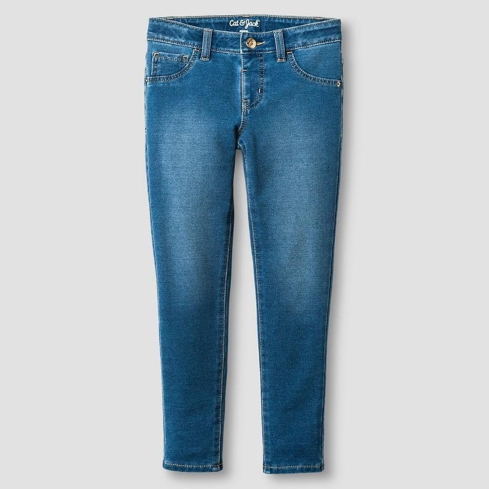 #5739 XL Girls' Mid-Rise Soft Knit Jeggings - Cat & Jack Medium Wash - Default