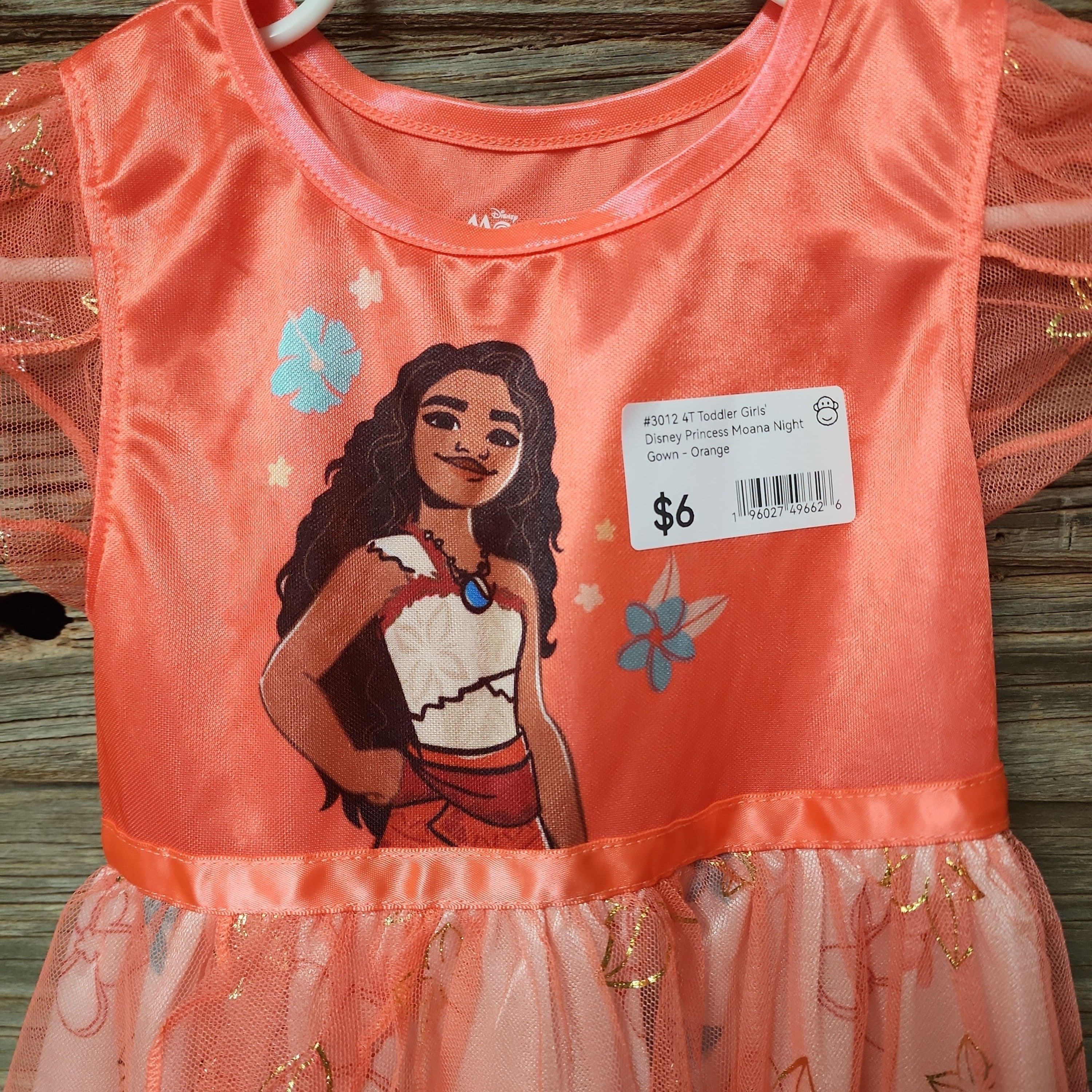 #3012 4T Toddler Girls' Disney Princess Moana NightGown - Orange - Default - Thumbnail 2
