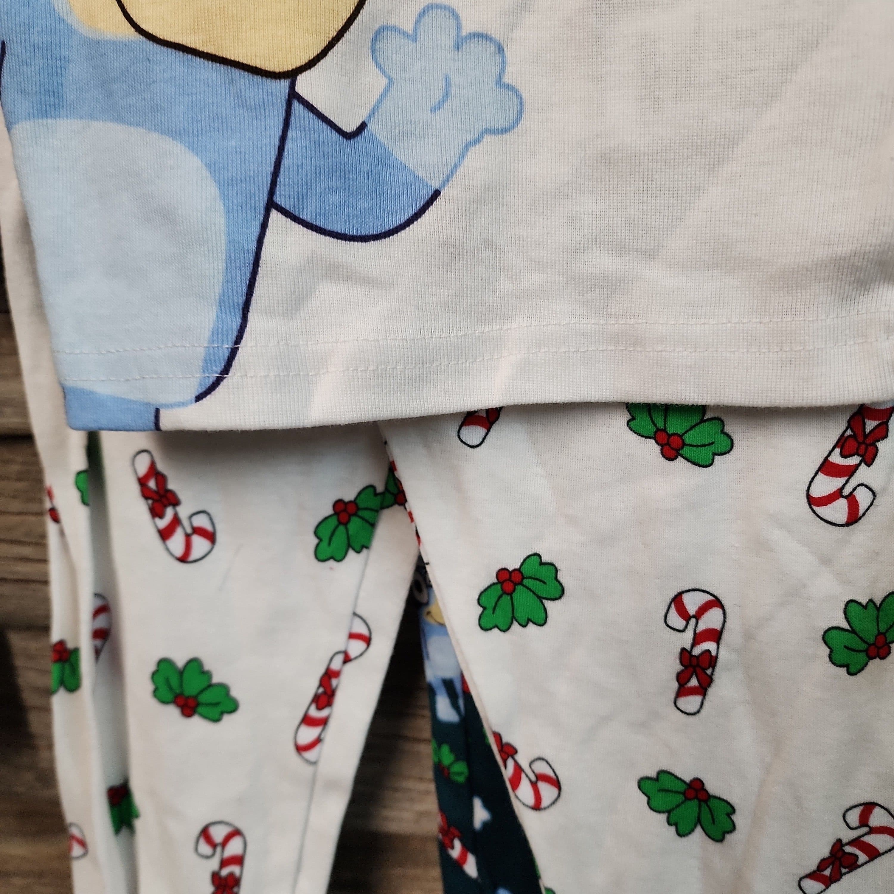 #4542 4T Toddler Boys' 4pc Bluey Fairisle Cotton Christmas Pajama Set - White - Default - Thumbnail 3