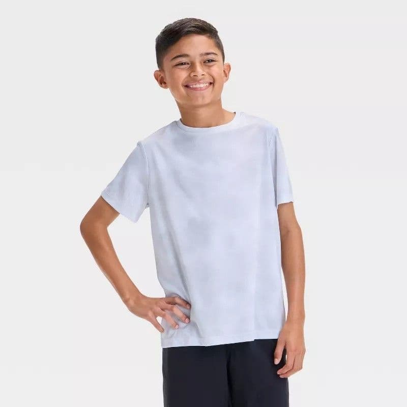 #5496 Large Boys' Printed Athletic T-Shirt - All In Motion White Camo - Default