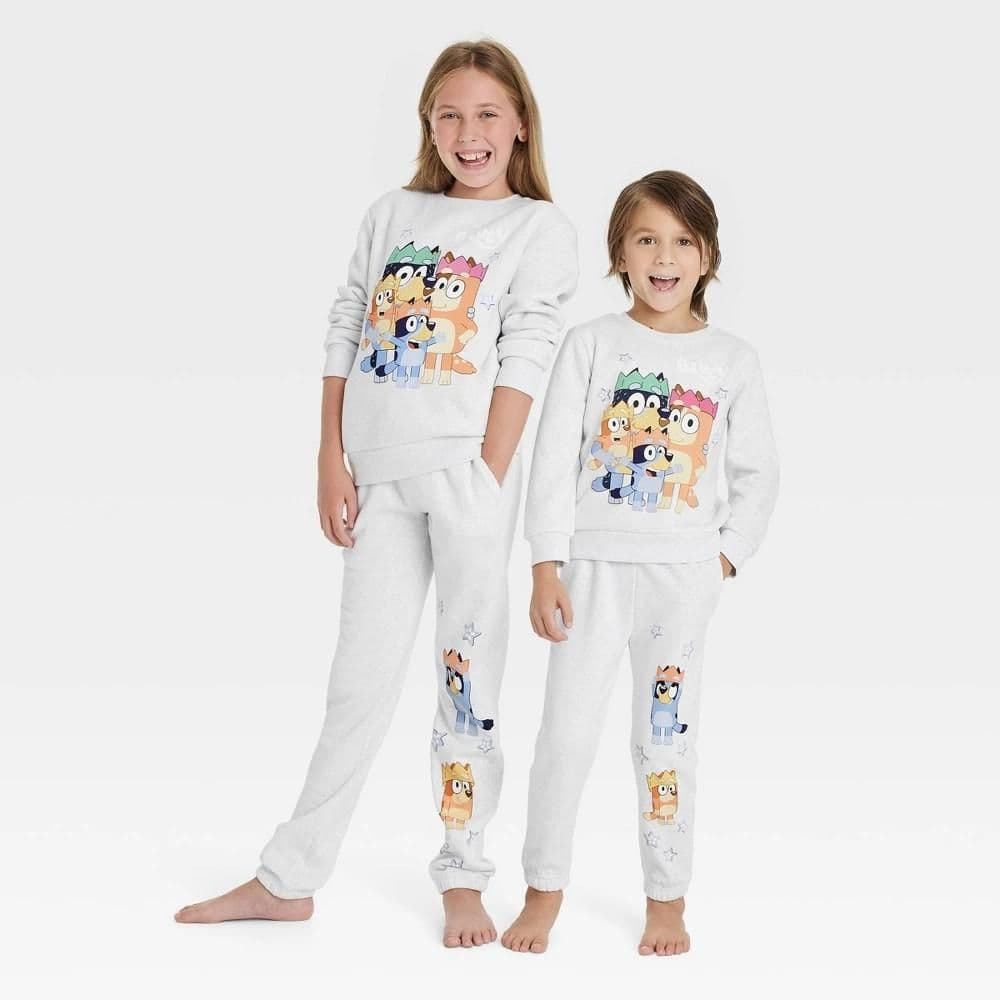 #5424 Medium Kids' Bluey Family Jogger Pants - Heather Gray - Default