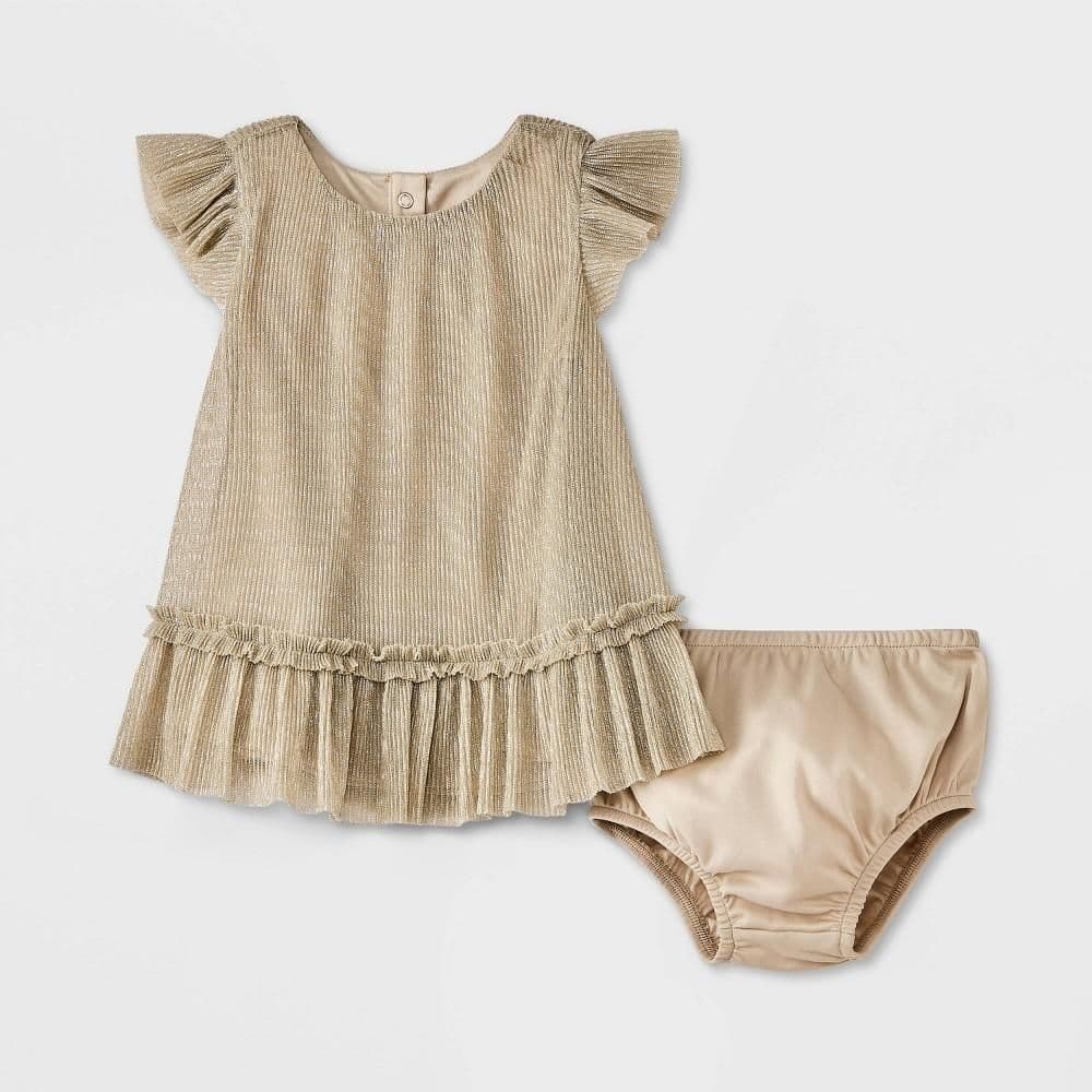 #8206 6-9M Baby Girls' Tulle Dress - Cat & Jack Gold - Default