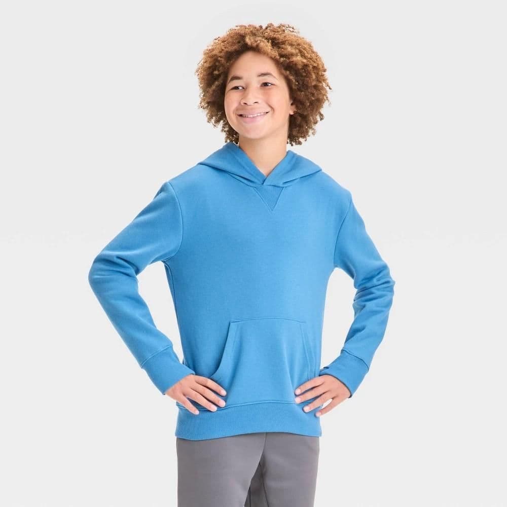 #5468 Large Boys' Fleece Hooded Sweatshirt - All In Motion Blue - Default