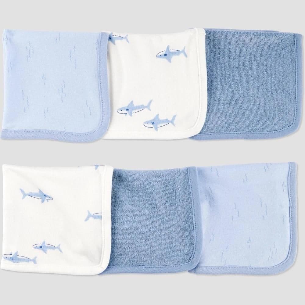 #9240 Carter's Just One You Baby Shark Washcloth - Blue - Default
