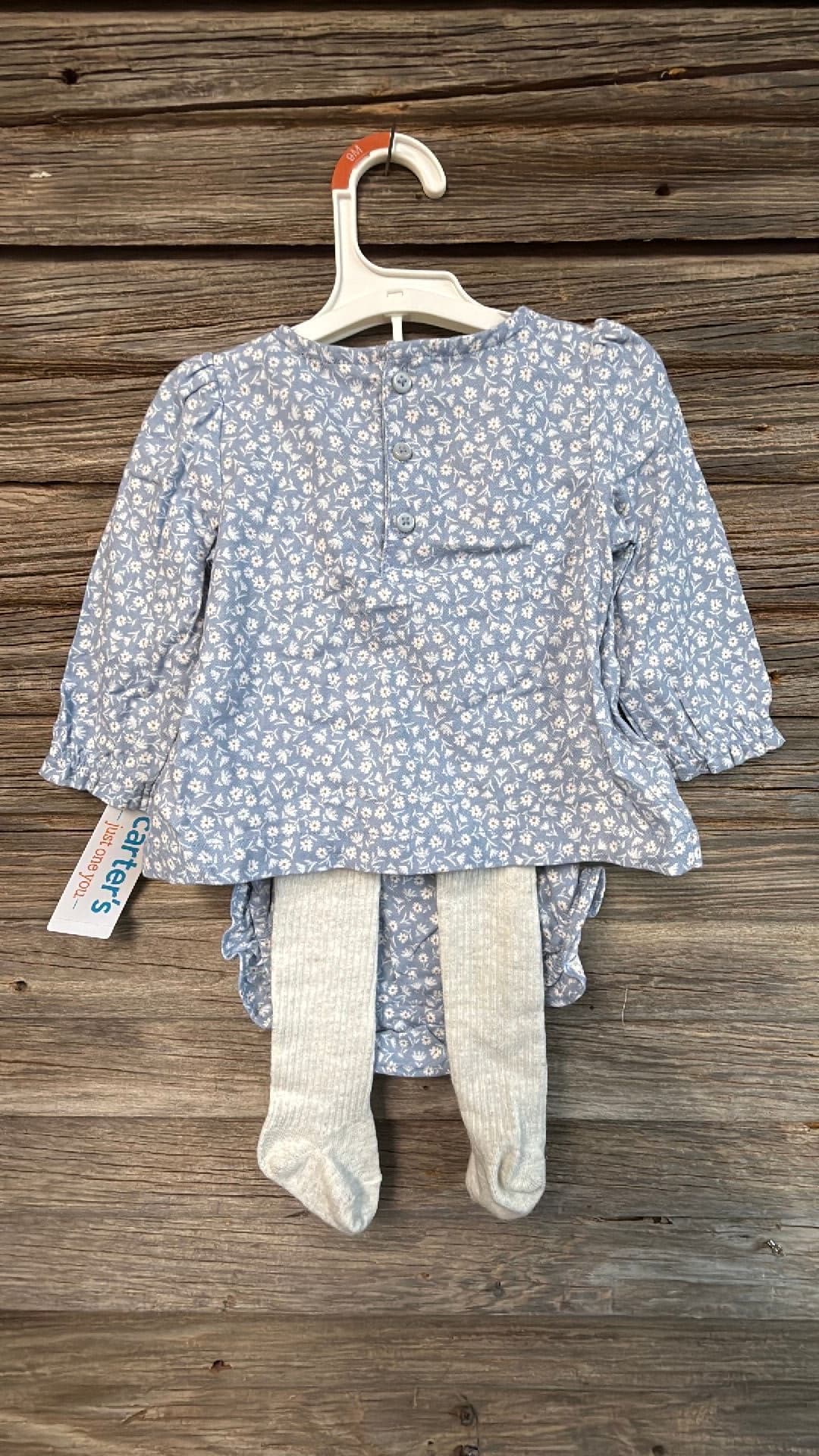 #8236 9M Carter's Just One You Baby Girls' Floral & Bottom Set - Blue - Default - Thumbnail 4