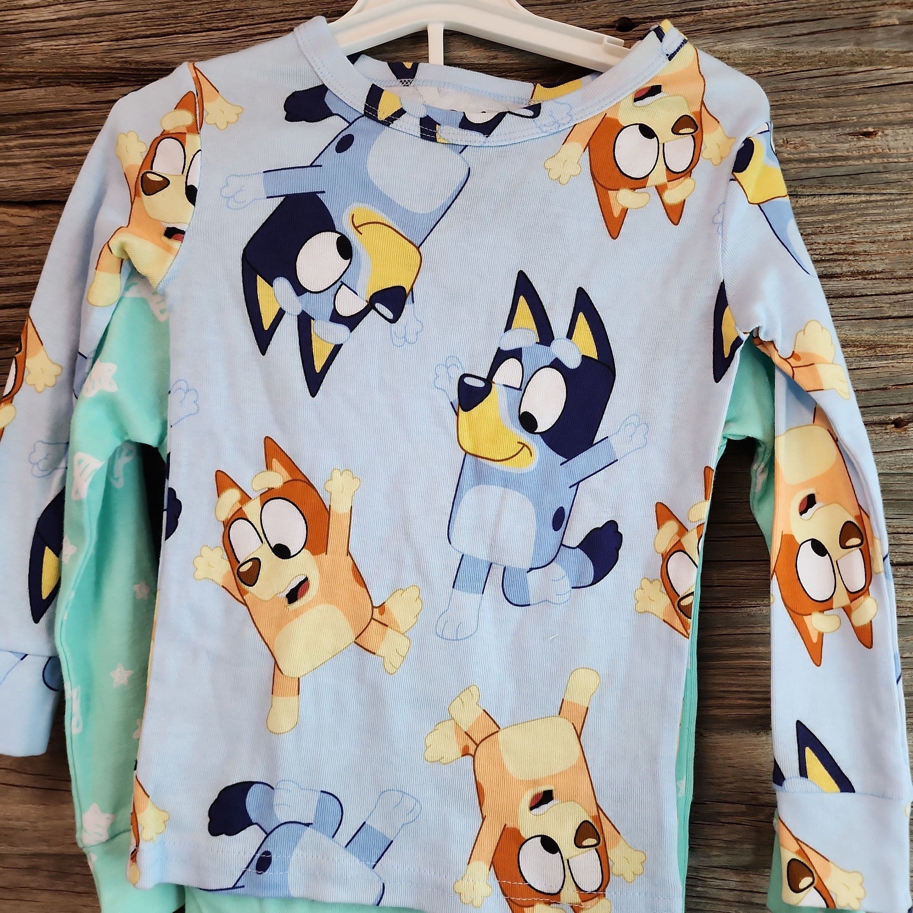 #4674 5T Toddler 2pc Snug Fit Bluey Cotton Pajama Tops - Blue - Default - Thumbnail 2