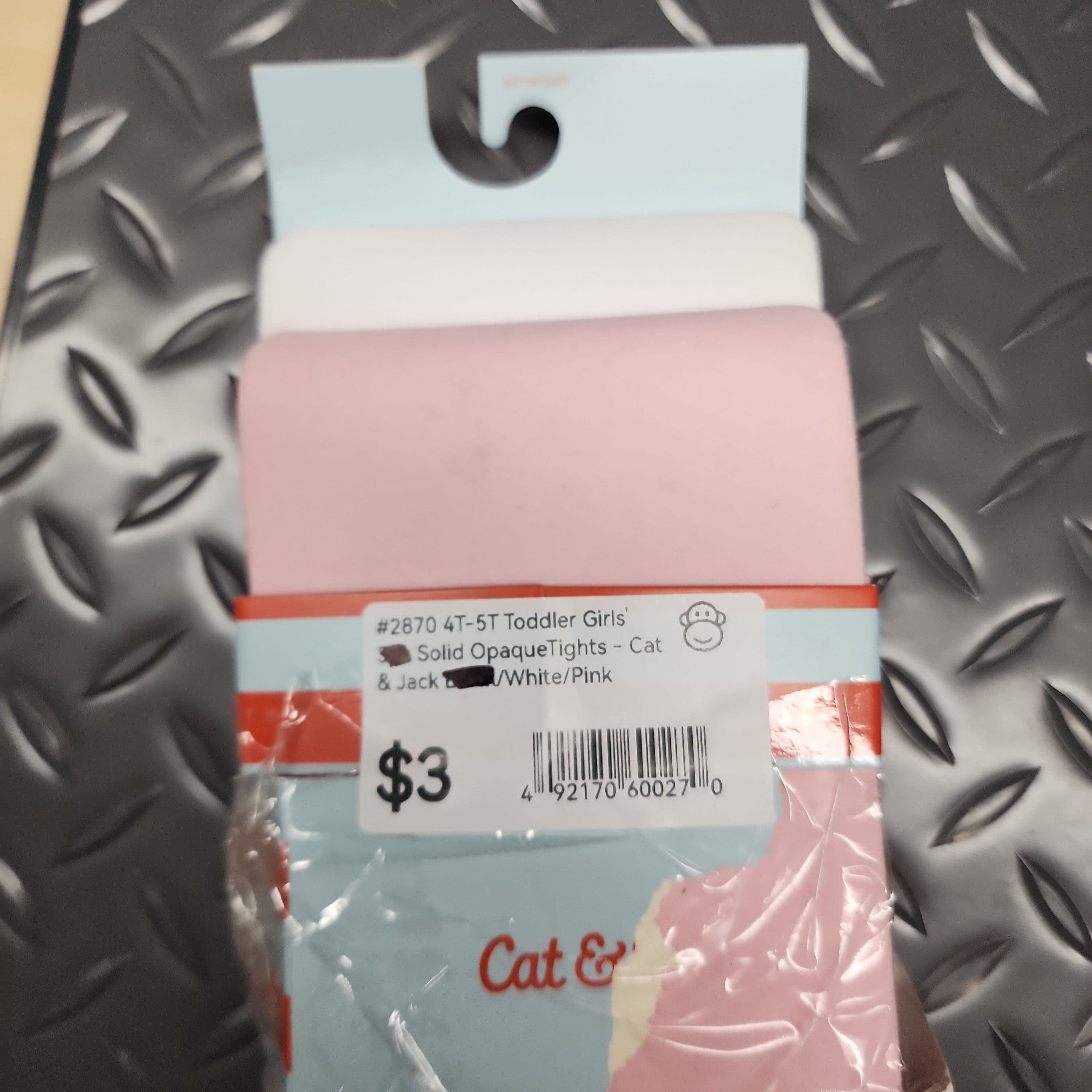 #2870 4T-5T Toddler Girls' 3pk Solid OpaqueTights - Cat & Jack Black/White/Pink - Default