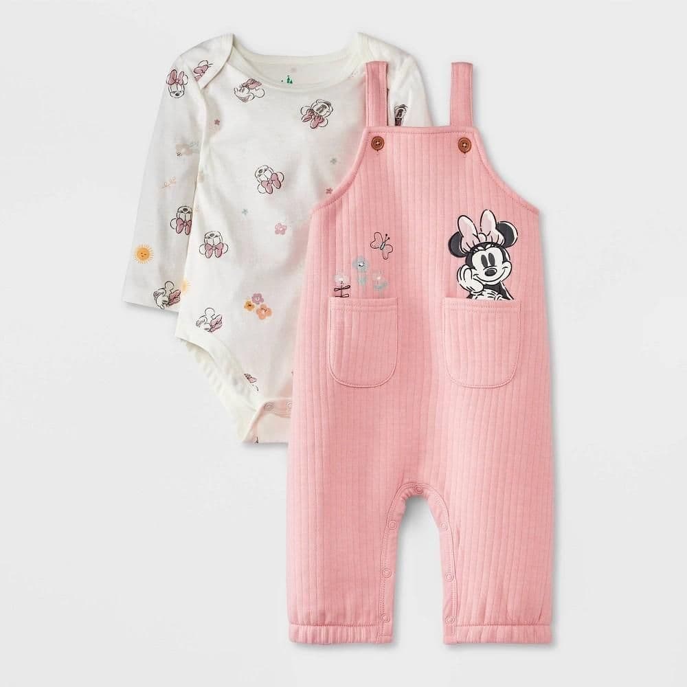 #3738 6-9M Baby Girls' Disney Minnie Mouse Pocket Top & Bottom Set - Pink - Default
