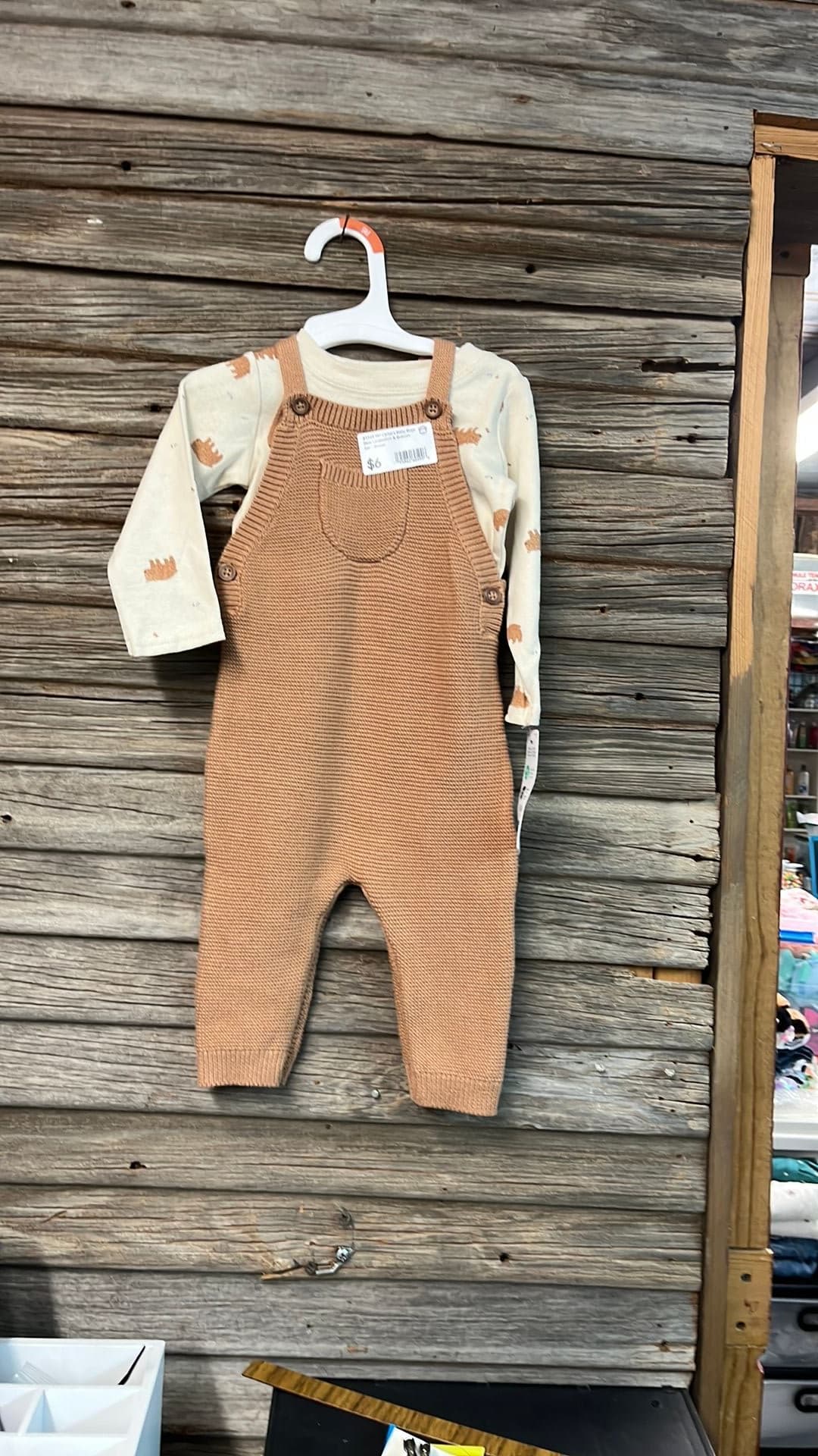 #1548 9M Carter's Baby Boys' Bear Undershirt & Bottom Set - Brown - Default