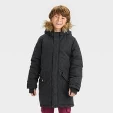 #5785 XXL Boys' Heavyweight Solid Parka Jacket - Cat & Jack Black Onyx - Default