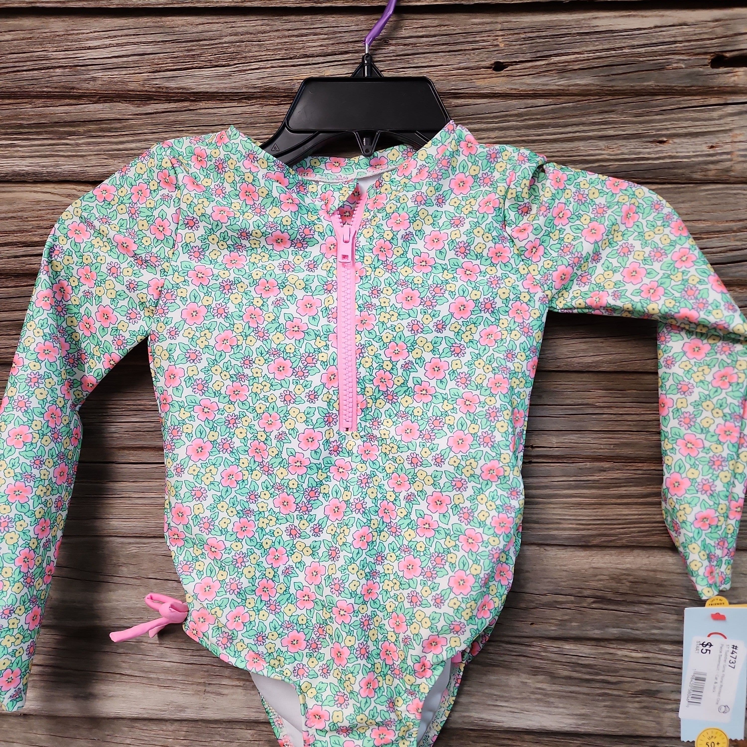 #4737 5T Toddler Girls' Floral Printed One Piece Swimsuit - Cat & Jack - Default - Thumbnail 2