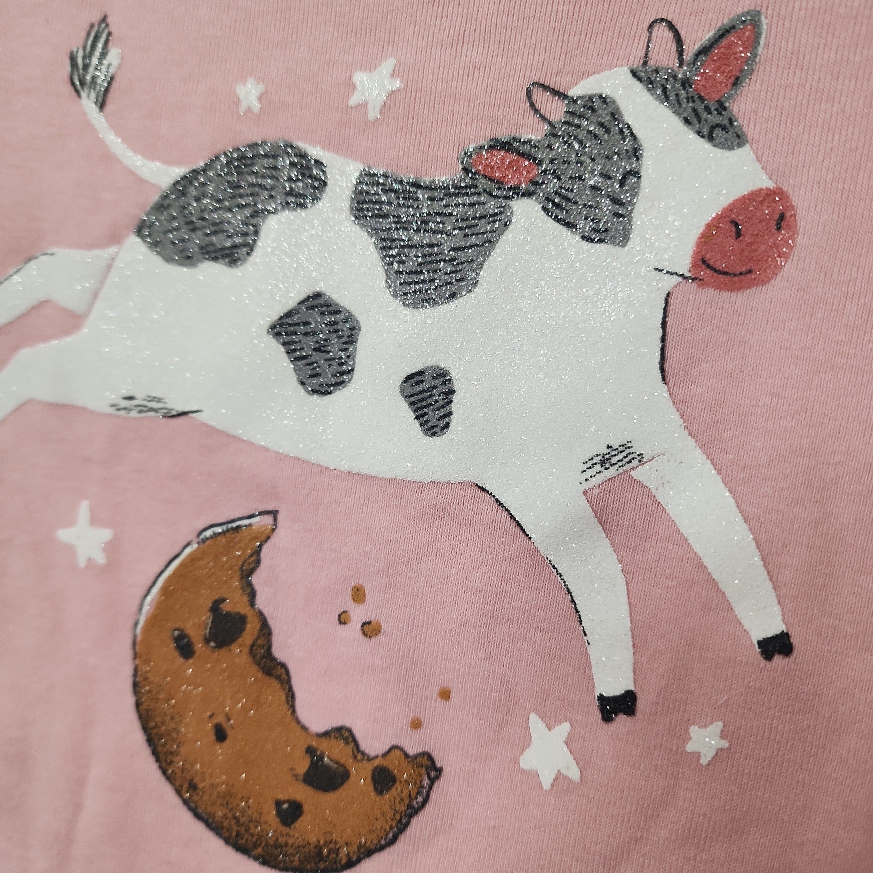 #3118 5T Carter'sToddler Girls' 4pc Long Sleeve Cow Pajama Set - Pink/White - Default - Thumbnail 2