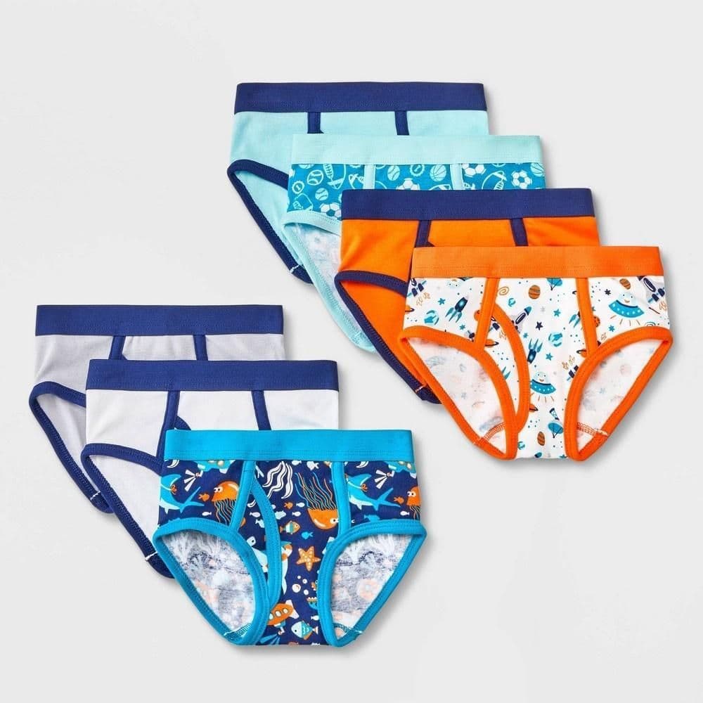 #8798 2T-3T Toddler Boys' 7pk Sharks Printed Briefs - Cat & Jack Blue - Default