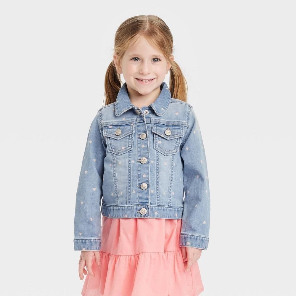 #4083 18M OshKosh B'gosh Toddler Girls' Heart Denim Jacket - Blue - Default