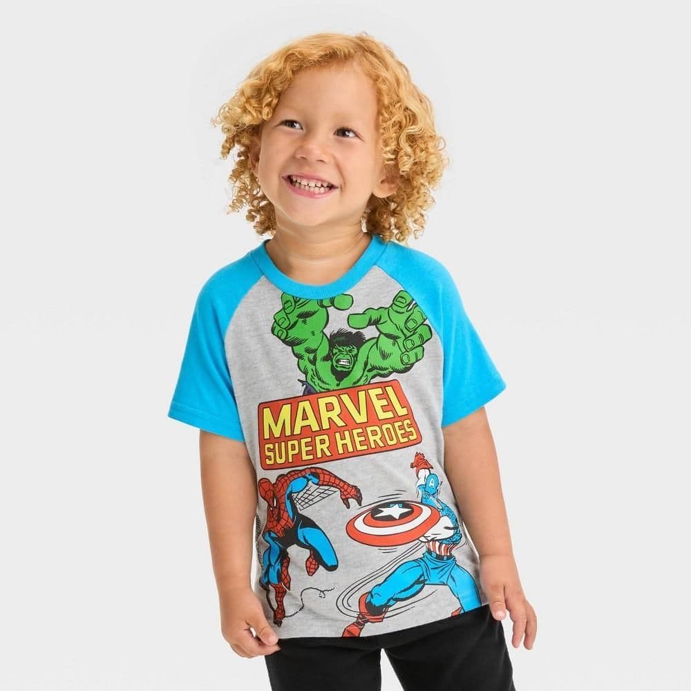 #8558 18M Toddler Boys' Marvel T-Shirt - Blue - Default