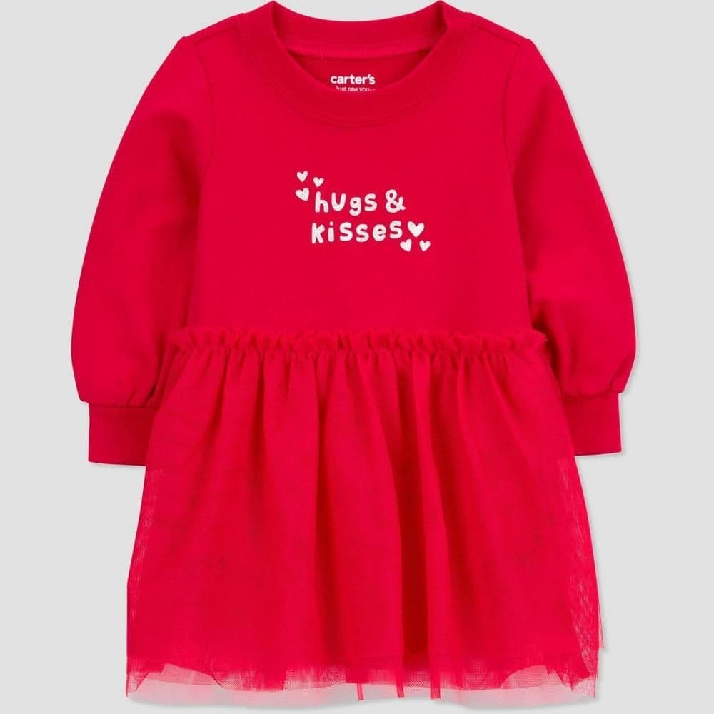 #8019 Newborn Carter's Just One You Baby Valentine's Day Tutu Dress - Red - Default