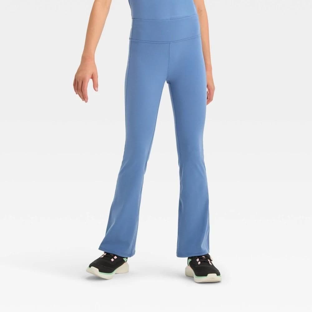 #5555 Large Girls' Everyday Soft Flare Leggings - All In Motion Blue - Default