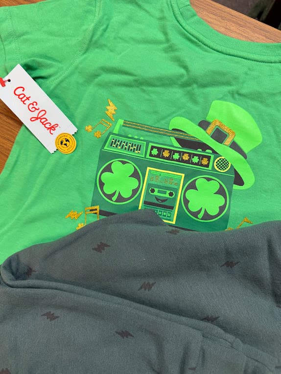 #9158 5T Toddler Boys' St. Patrick's Day Sham Rock T-Shirt -and Jogger Pants Set - Cat & Jack Jade Green - Default - Thumbnail 2