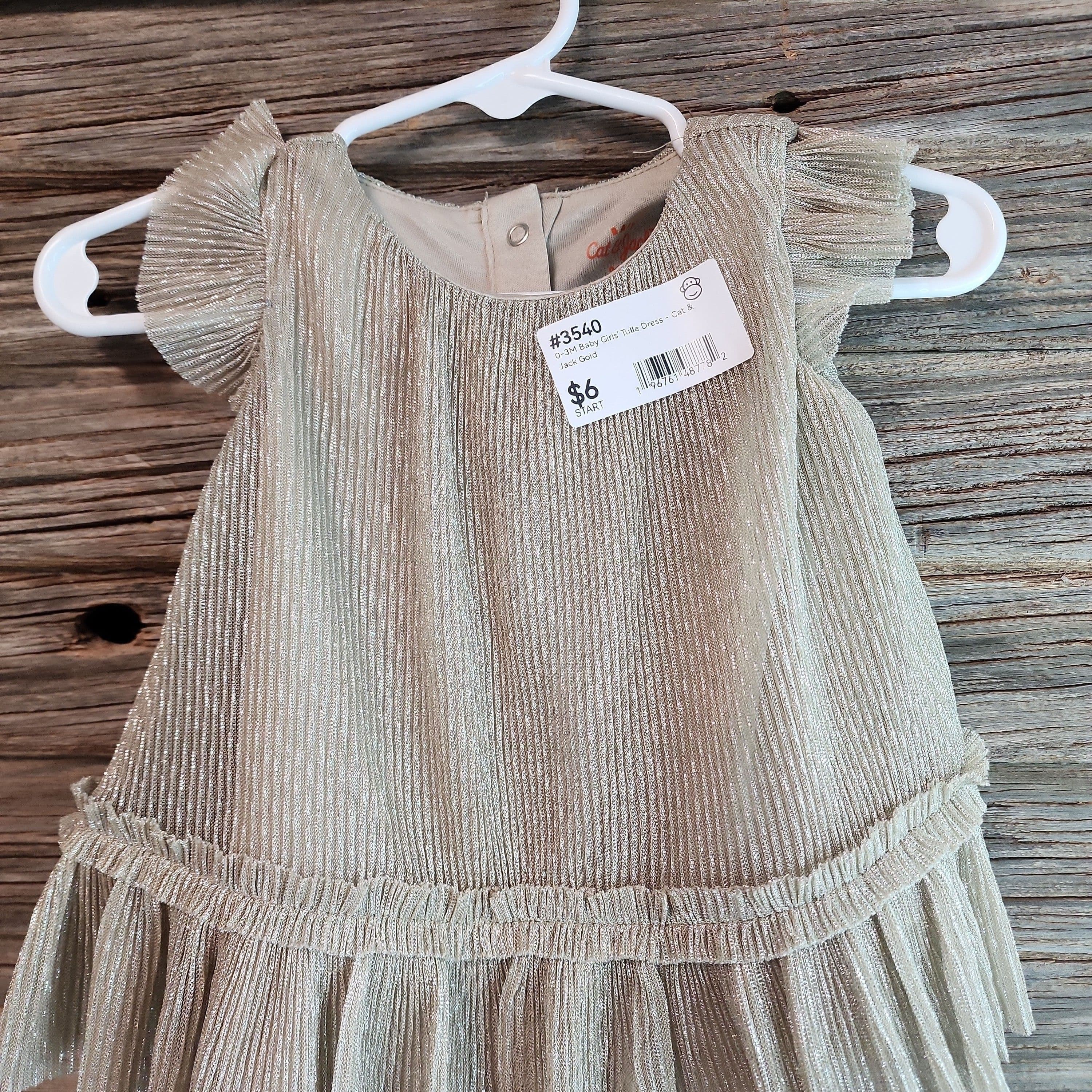 #3540 0-3M Baby Girls' Tulle Dress - Cat & Jack Gold - Default