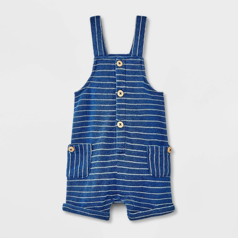 #3444 Newborn Baby Boys' Dungarees Denim Shorts - Cat & Jack Medium Wash - Default