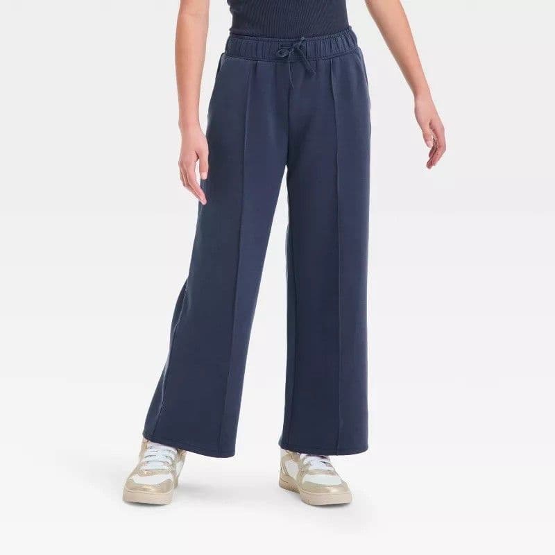 #5544 Large Girls' Airy Sleek Wide Leg Pants - All In Motion Navy Blue - Default