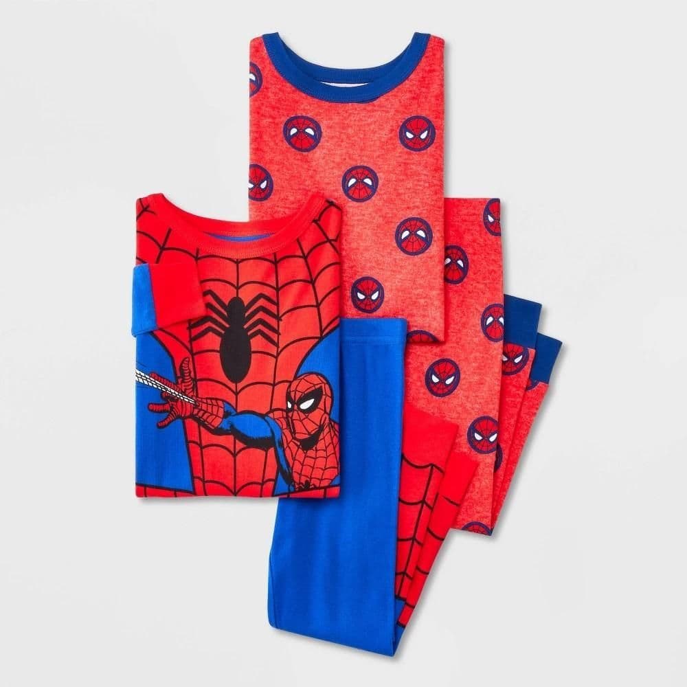 #2124 18M Toddler Boys' 4pc Snug Fit Marvel Spider-Man Cotton Pajama Set - Blue - Default