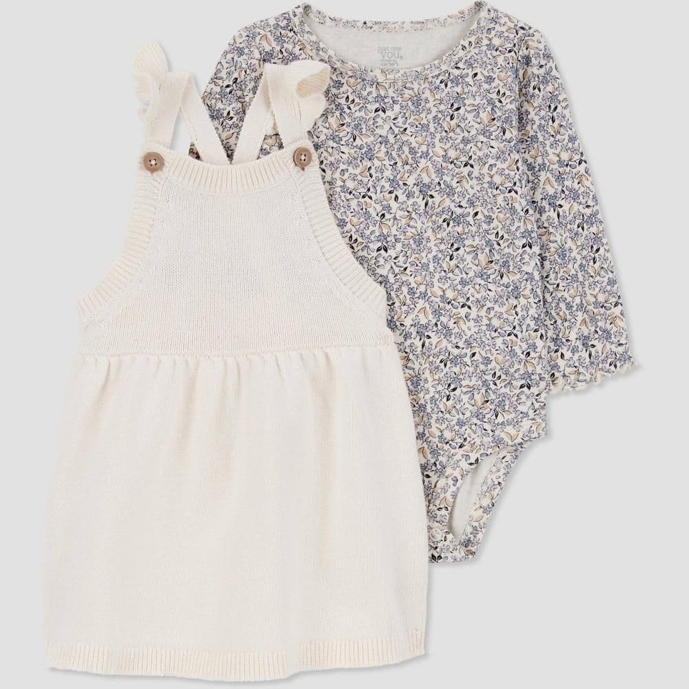 #1422 6M Carter's Baby Girls' Floral Dress Set - Cream - Default