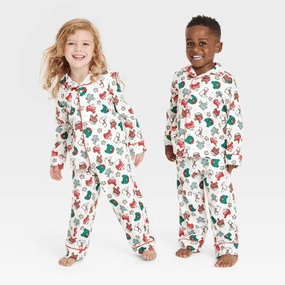 #2792 3T Toddler HolidayTreats Print Holiday Matching Family Pajama Set - Wondershop White - Default