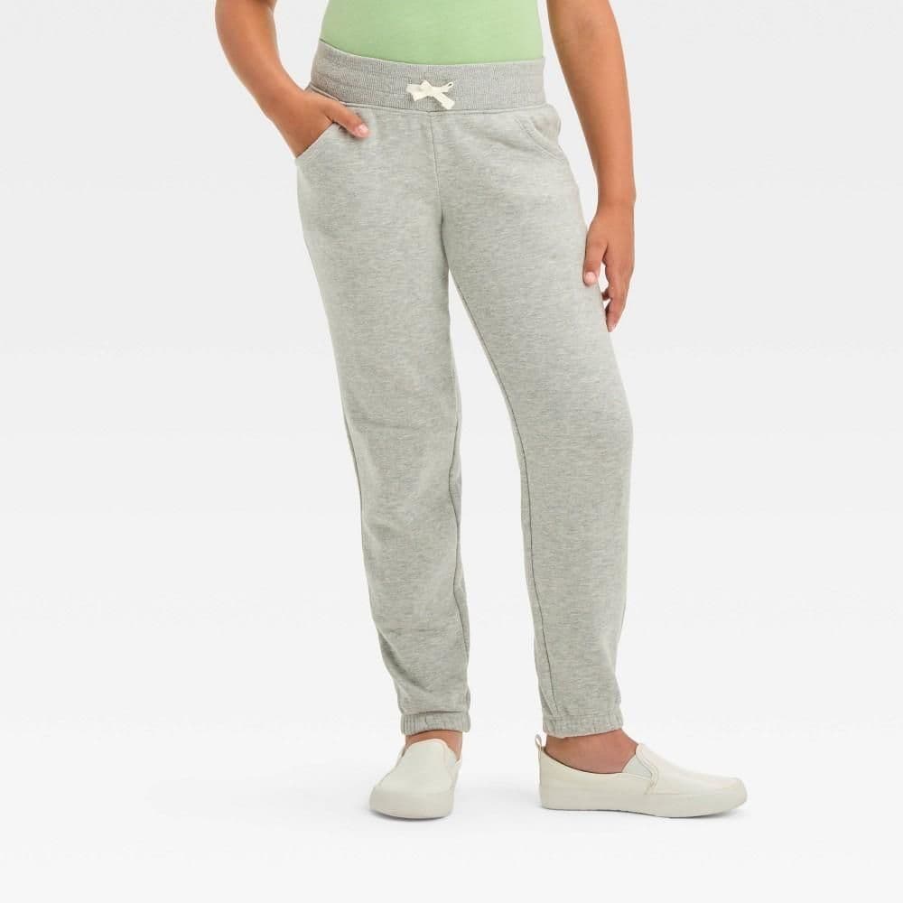 #5725 XL Girls' Fleece Jogger Pants - Cat & Jack Heather Gray - Default