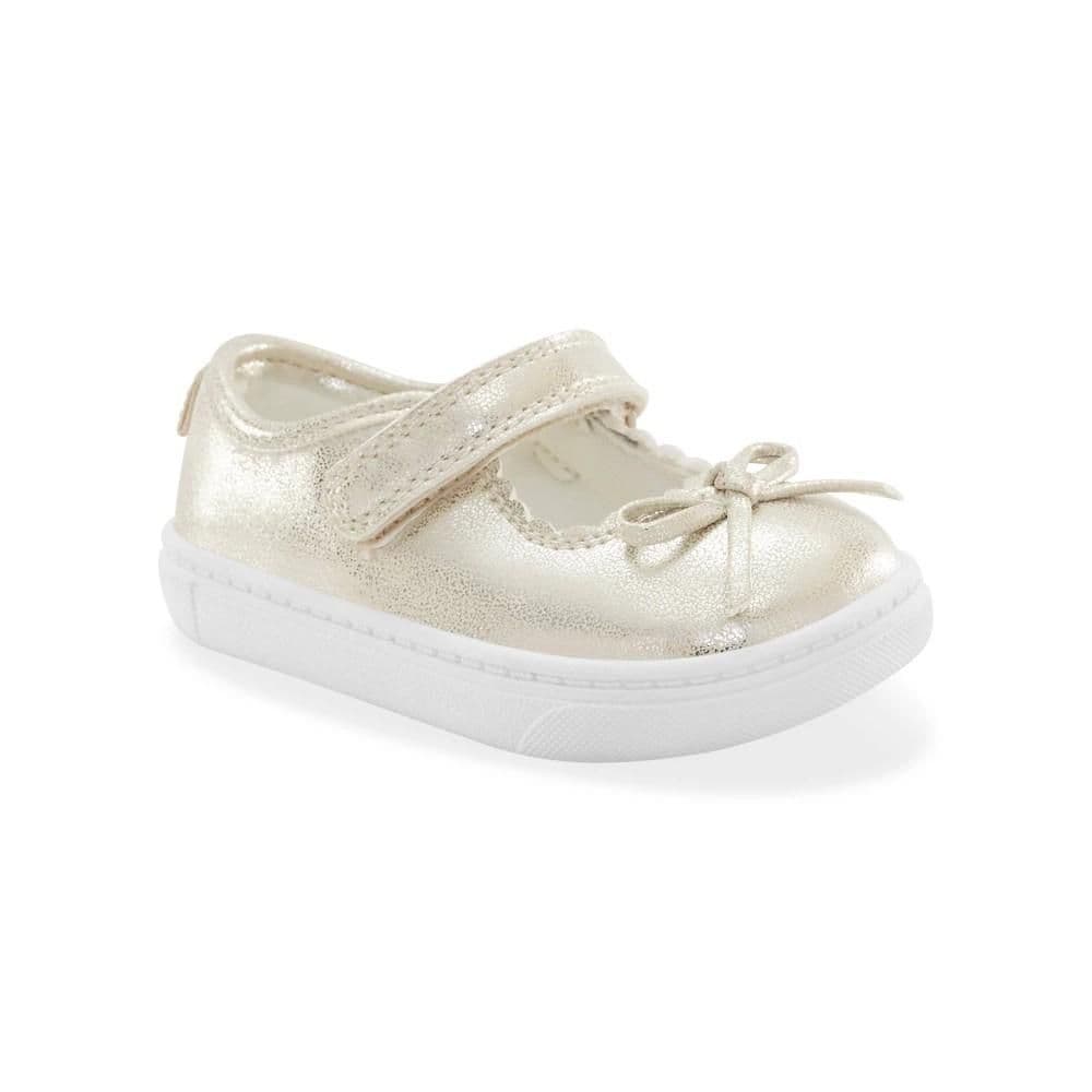 #9230 Size 4 Carter's Just One You Baby Girls' Missie First Walker Sneakers - Gold - Default