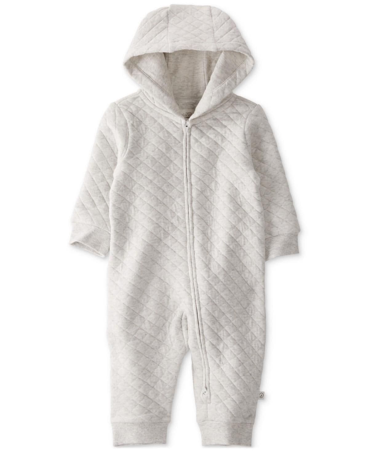 #8256 9M Little Planet by Carter's Organic Baby Quilted Zip Pram Coveralls - Gray - Default