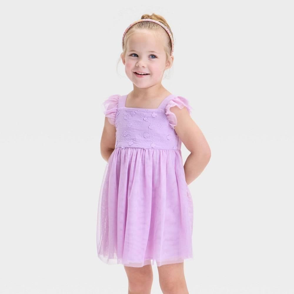 #4321 2T Toddler Girls' Tulle Dress - Cat & Jack Lilac Purple - Default