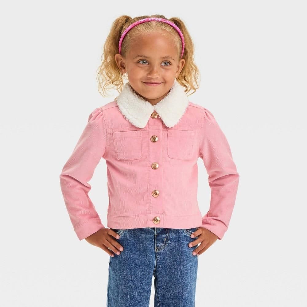 #8967 4T OshKosh B'gosh Toddler Girls' Faux Shearling Jacket - Pink - Default