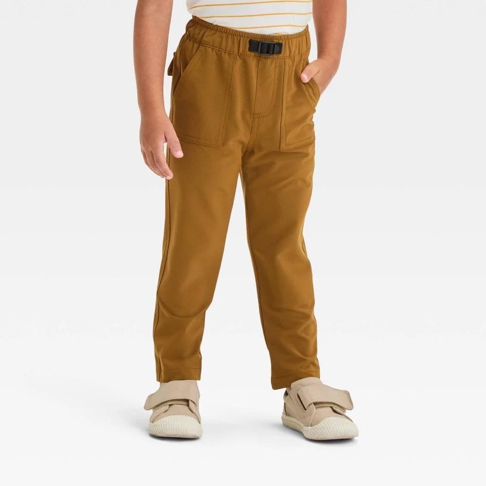 #8564 18M Toddler Boys' Pull-On Quick Dry Straight Leg Pants - Cat & Jack Brown - Default