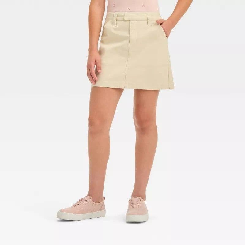 #5740 XL Girls' Miniskirt - art class Beige - Default