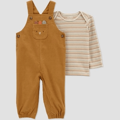 #1993 18M Carter's Baby Boys' 2pcTurkey Undershirt & Bottom Set - Brown - Default