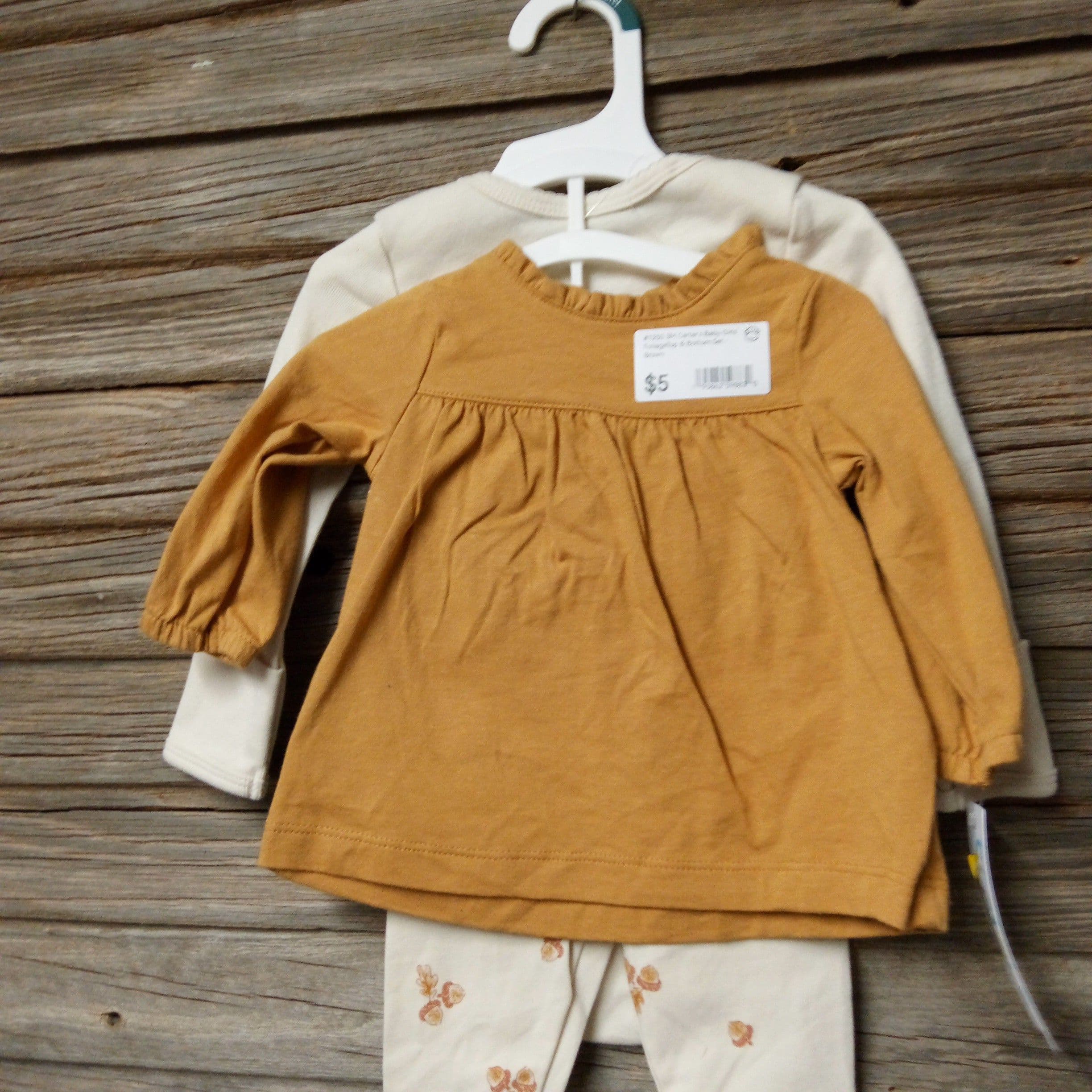 #1250 3M Carter's Baby Girls' FoliageTop & Bottom Set - Brown - Default