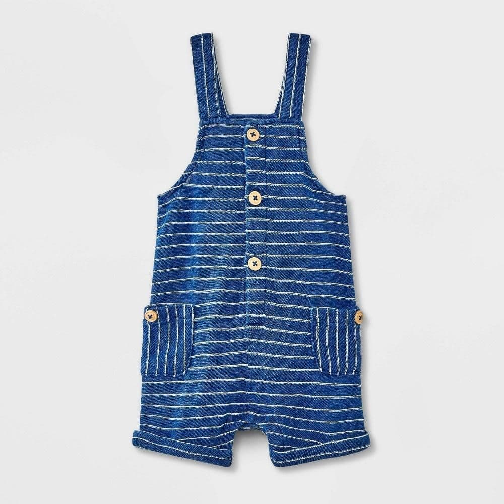 #3528 0-3M Baby Boys' Dungarees Denim Shorts - Cat & Jack Medium Wash - Default