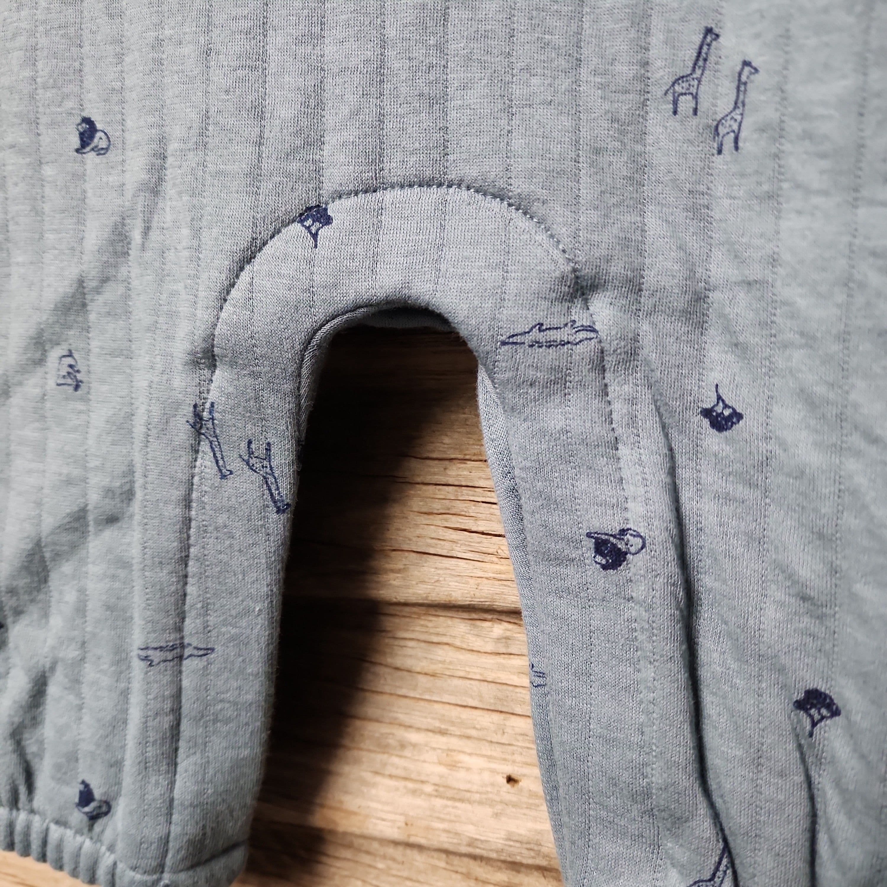#1204 3M Carter's Baby Boys' Quilted Undershirt & Bottom Set - Blue/Gray - Default - Thumbnail 3