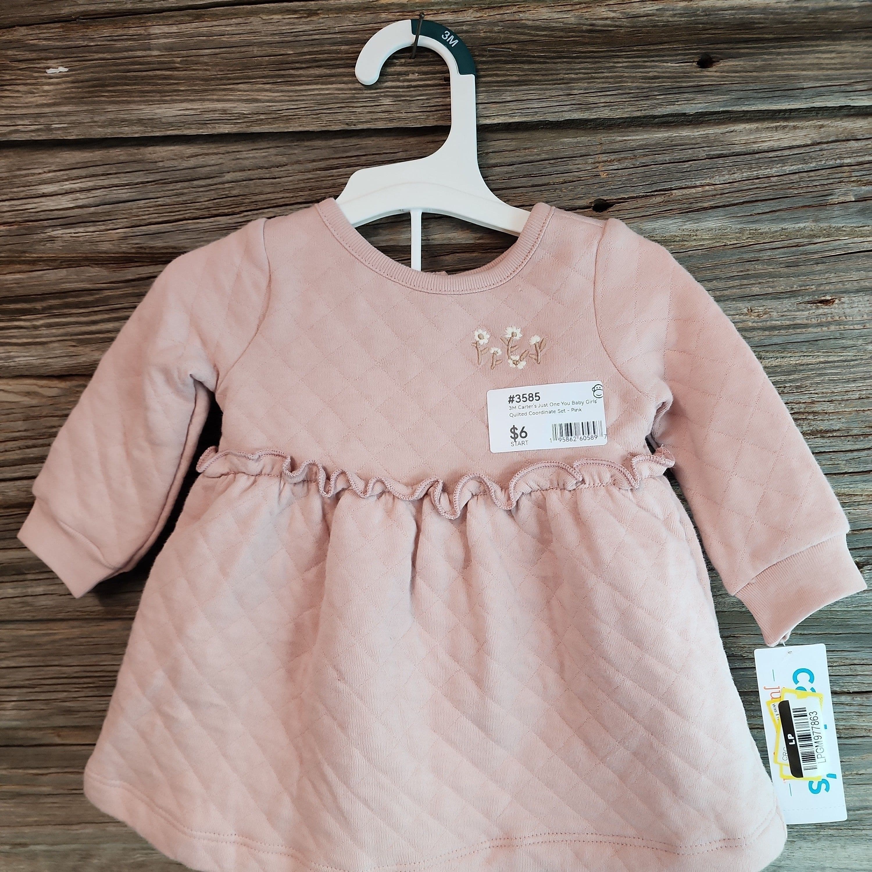 #3585 3M Carter's Just One You Baby Girls' Quilted Coordinate Set - Pink - Default