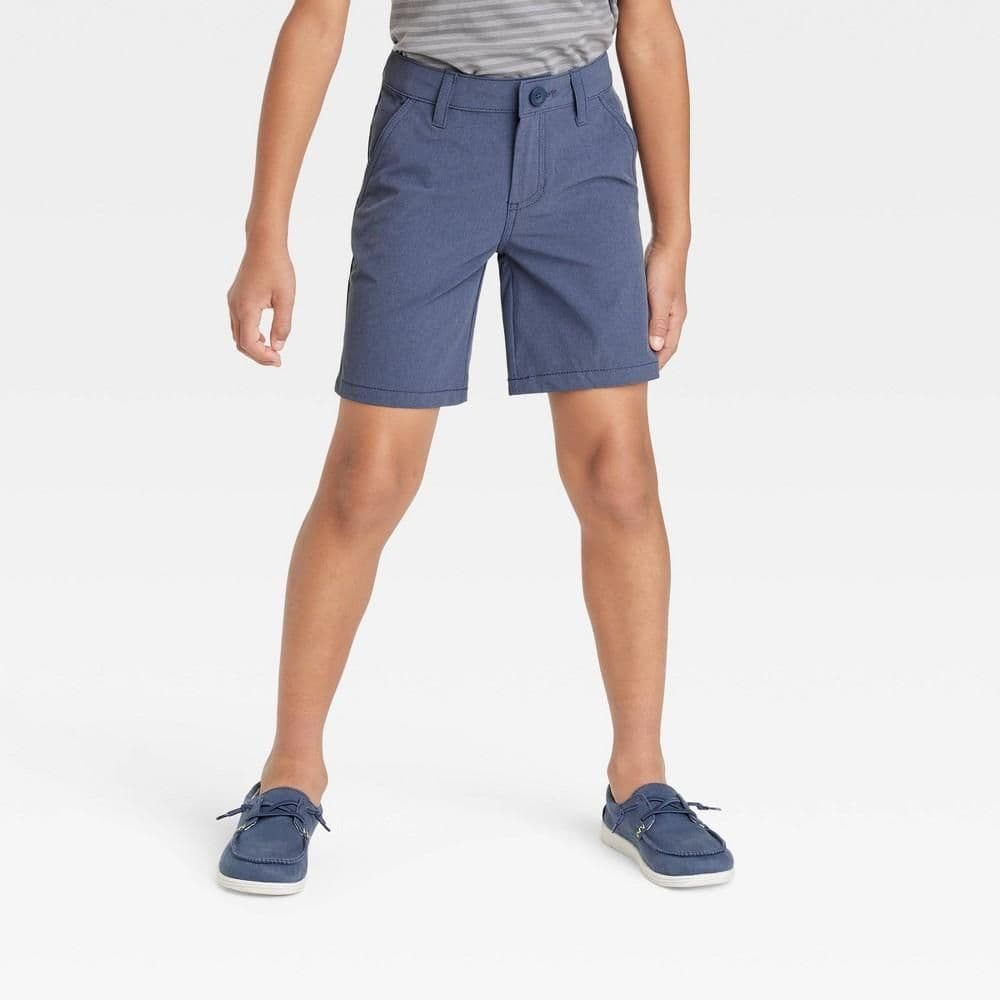 #4830 Size 7 Boys' Quick Dry Flat Front 'At the Knee' Chino Shorts - Cat & Jack Blue - Default