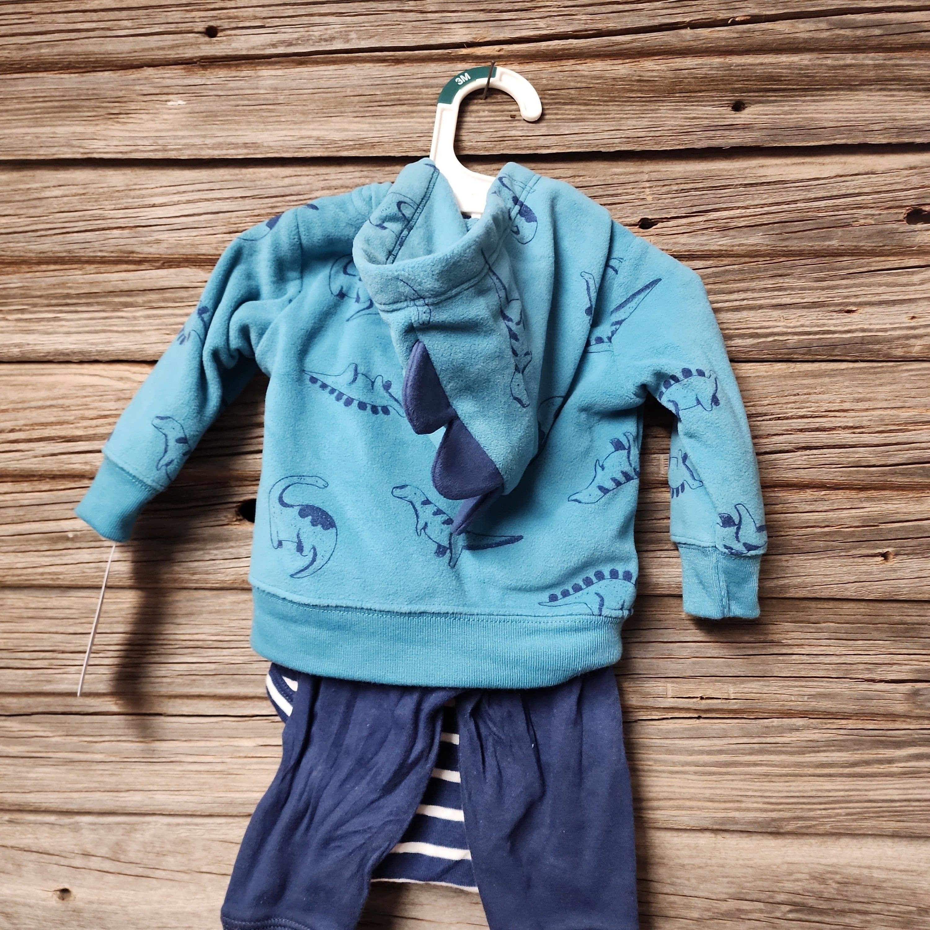 #1209 3M Carter's Baby Boys' Striped Dino Coordinate Set - Blue - Default - Thumbnail 4