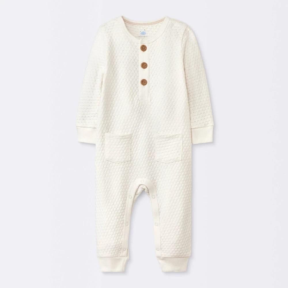 #1519 6-9M Baby Sweater Romper - Cloud Island Off-White - Default