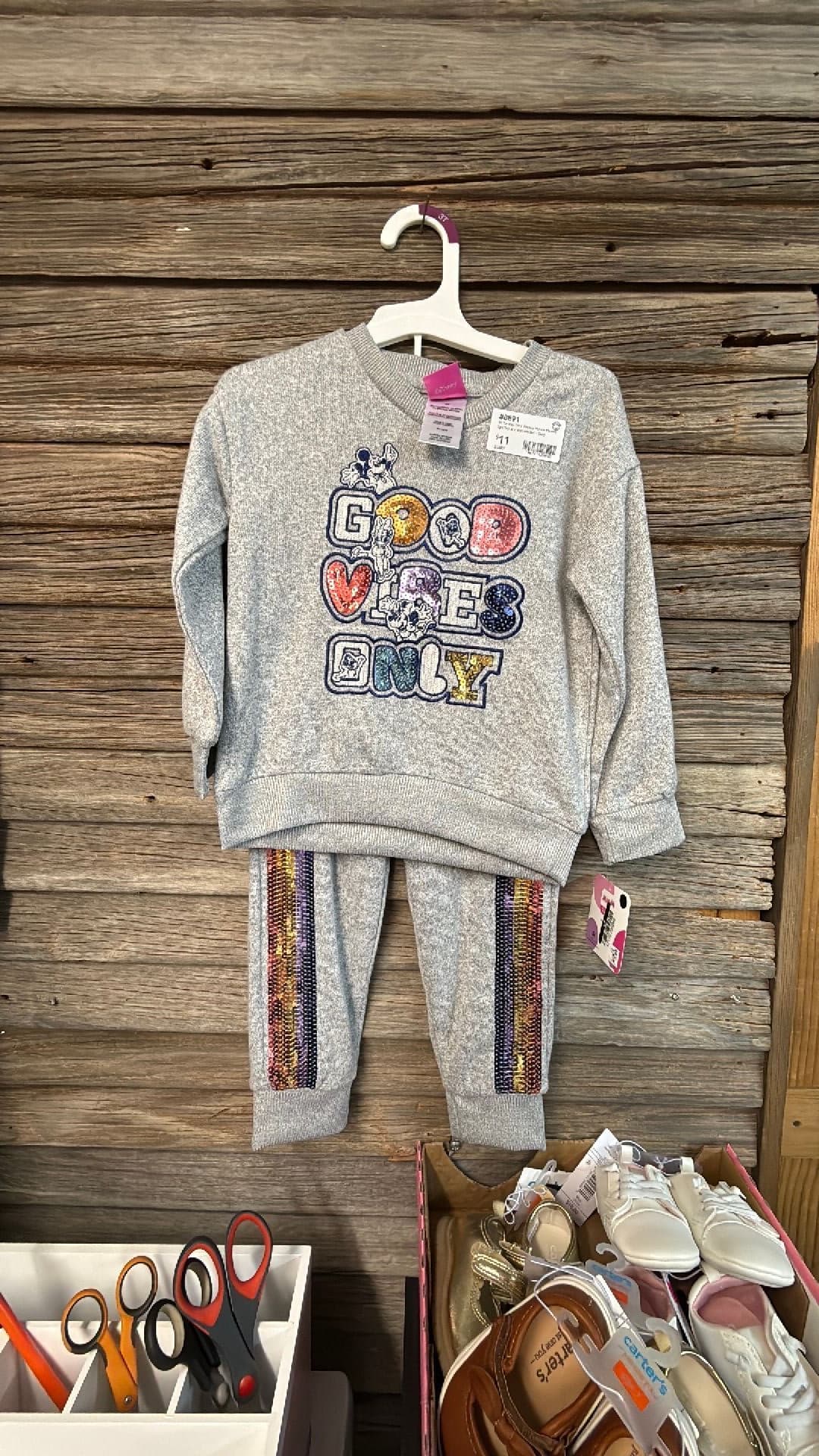 #8891 3T Toddler Girls' Disney Minnie Mouse 2pc Top and Bottom Set - Gray - Default