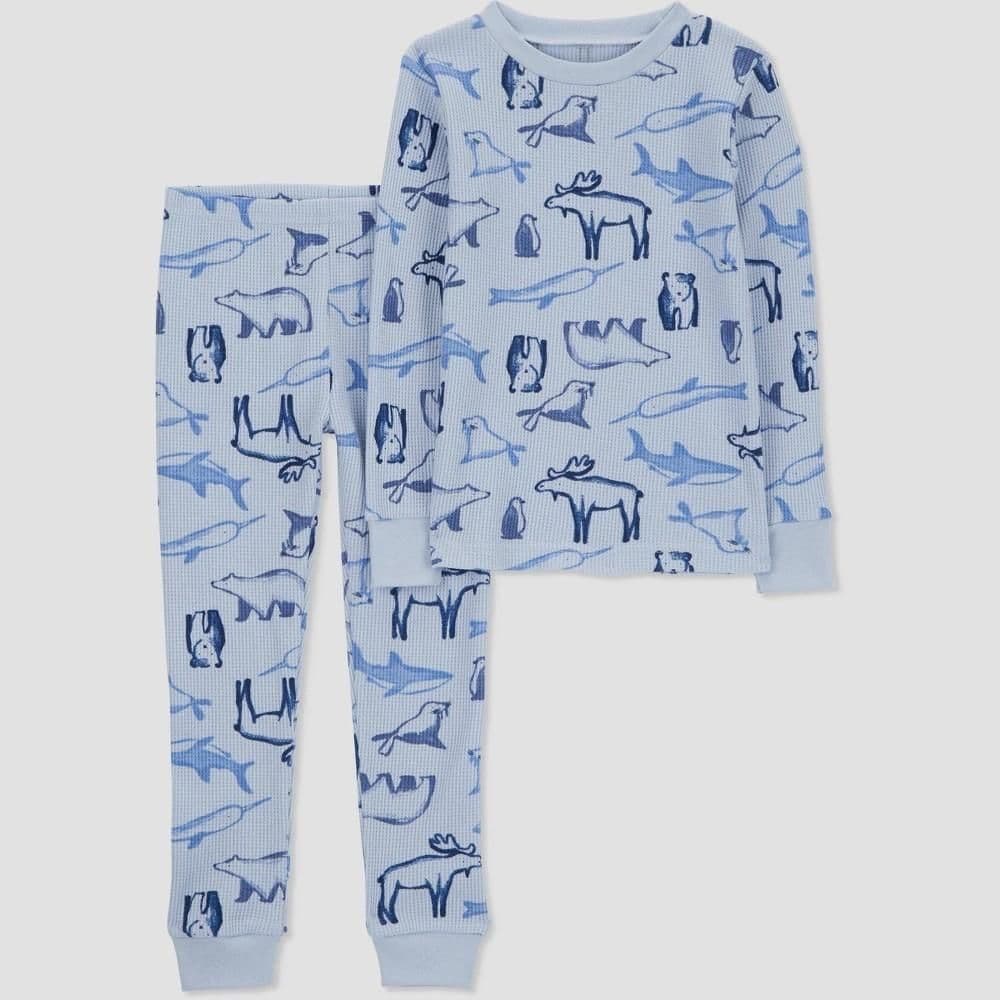 #8944 4T Carter's Just One You Toddler Girls' 2pc Long Sleeve Creatures Pajama Set - Blue - Default