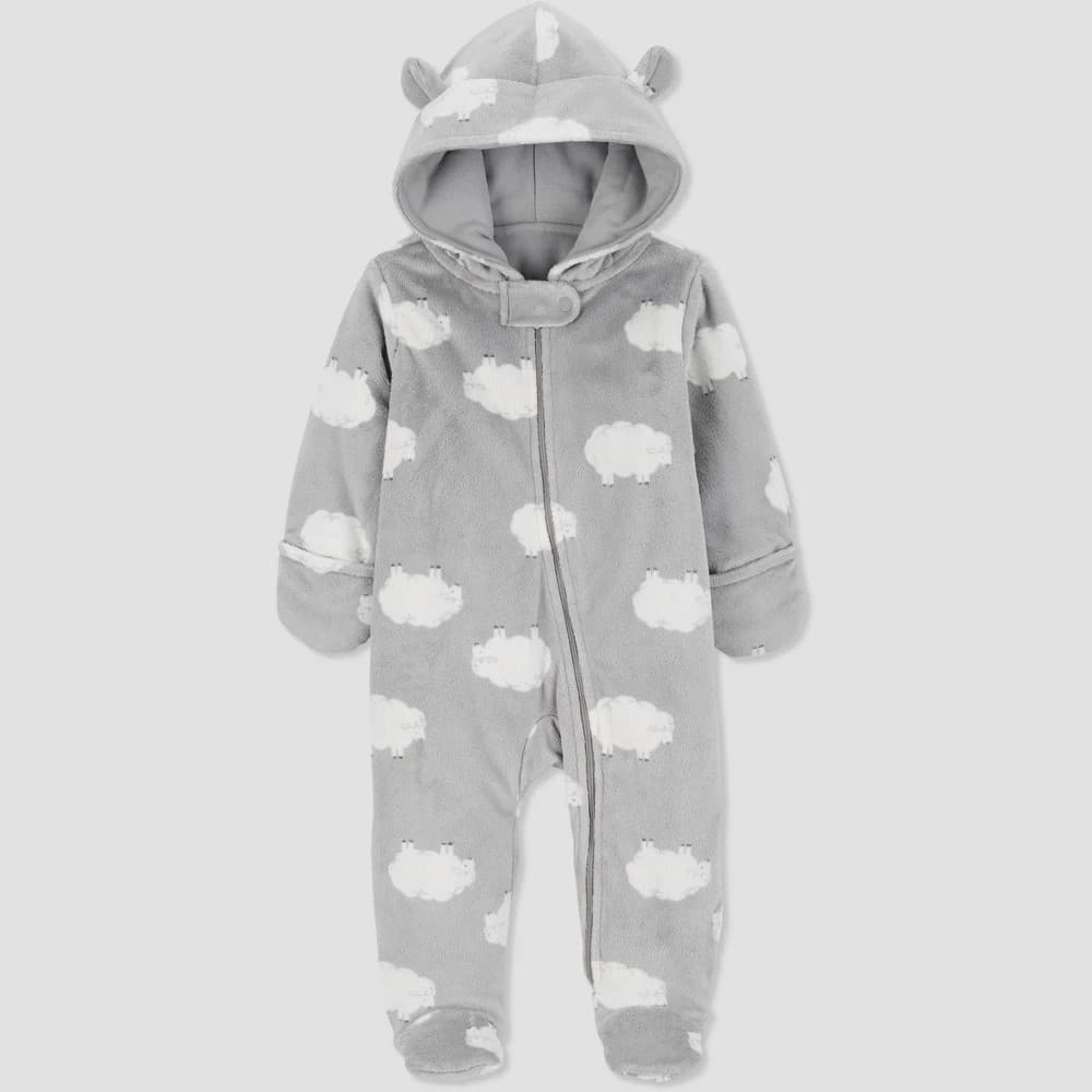 #8033 Newborn Carter's Just One You Baby Sheep Romper - Gray - Default